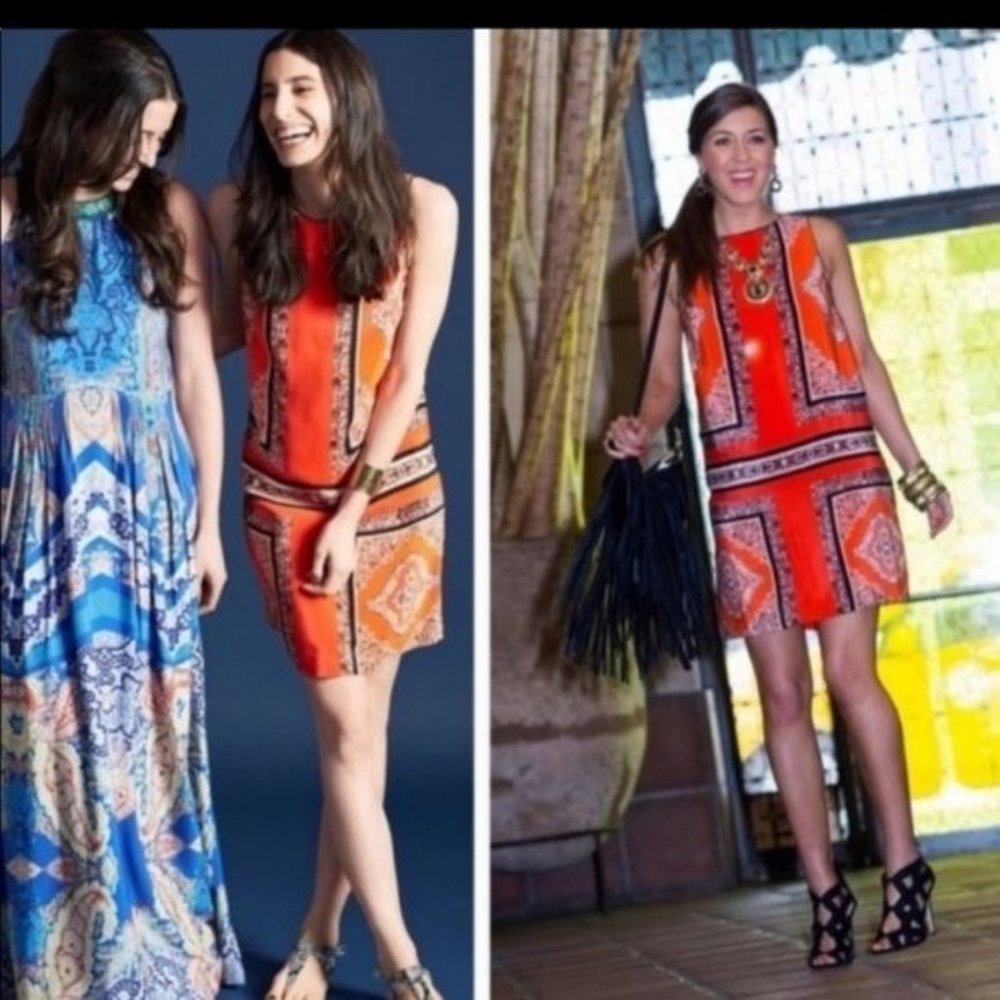 Maeve Red and Orange Mini Dress